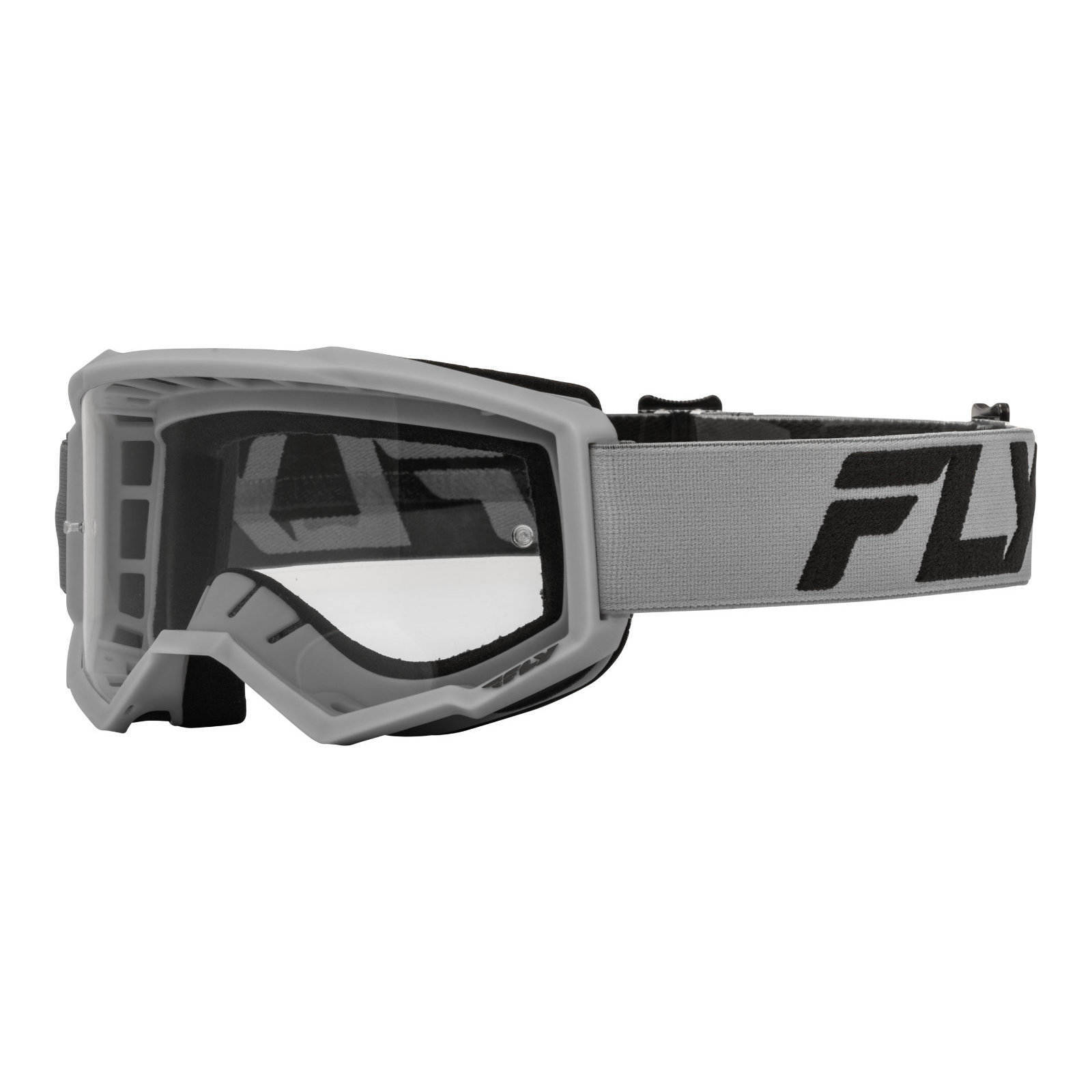FLY Racing 2024 Focus Goggle Silver / Charcoal Clear Lens — Bike Torque