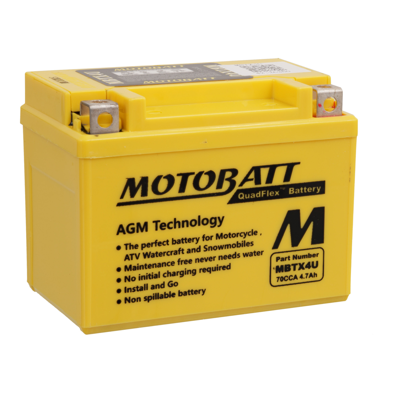 Motobatt Battery Quadflex Agm Mbtx4u — Bike Torque 1936