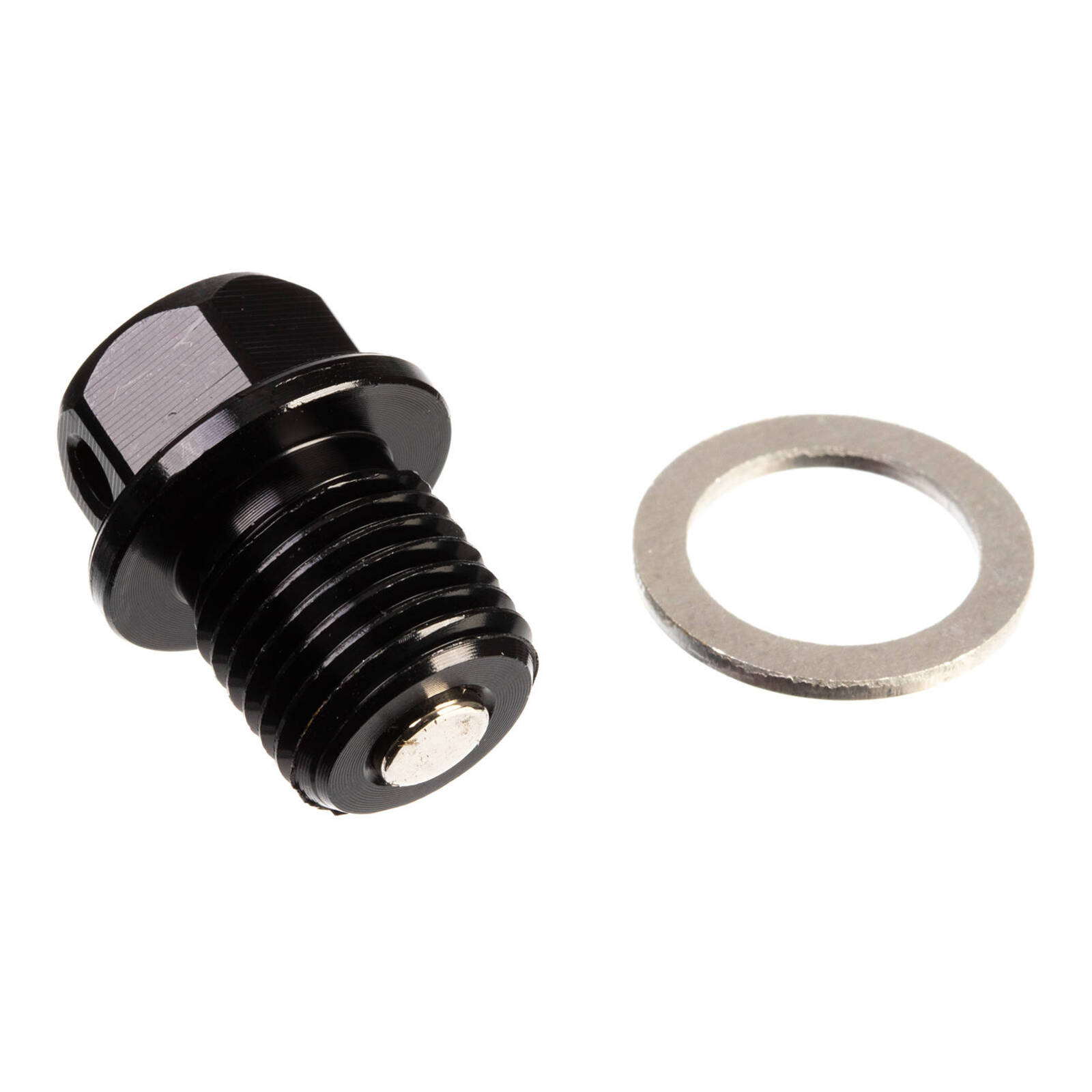 Whites Magnetic Sump Plug M14 x 14 x 1.5 - Black